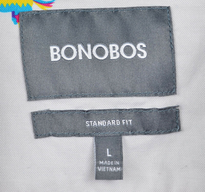 Bonobos Men Sz Large Standard Fit Pinata Pattern Short Sleeve Button-Down Shirt