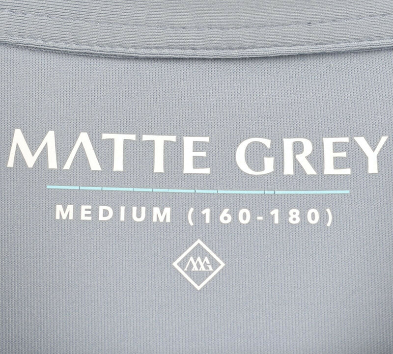 Matte Grey Men's Medium Blue Heather Gray Two Tone Performance Golf Polo Shirt