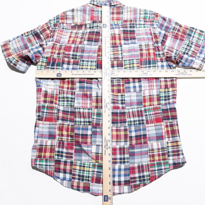 Brooks Brothers Patchwork Shirt Men's Colorful Plaid Madras Button-Down Preppy