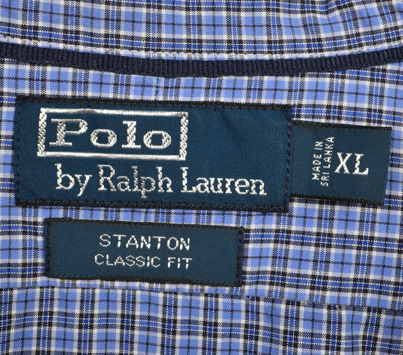 Polo Ralph Lauren Men's XL Classic Fit Stanton Blue Plaid Button-Front Shirt