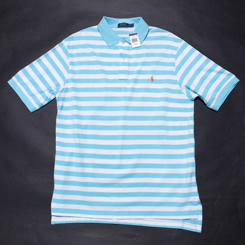 Polo Ralph Lauren Polo Shirt Men's LT Large Tall Aqua Blue Striped