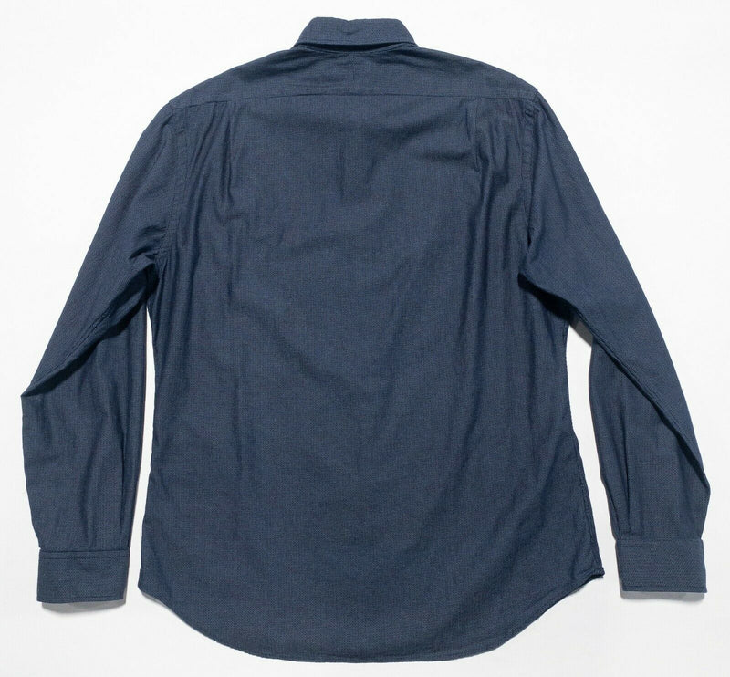 Polo Ralph Lauren Men's XL Slim Fit Navy Blue Geometric Spread Collar Shirt