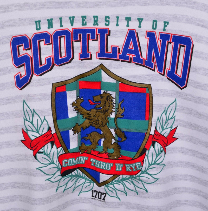 Vtg 90s University of Scotland Men's Sz XL Embroidered HL Miller Gold Sweatshirt