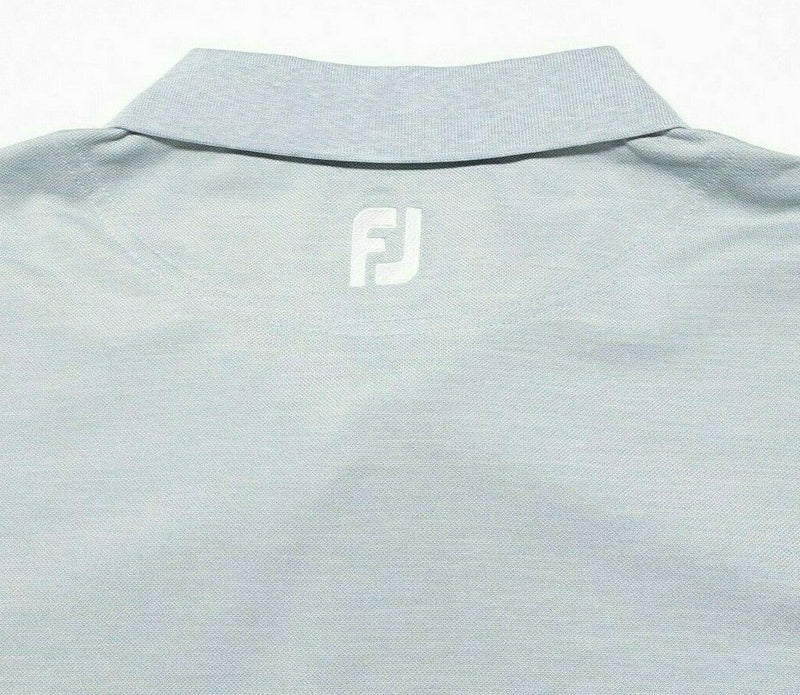 FootJoy Large Athletic Fit Shirt Men's Polo Golf Gray Neon Accent Wicking