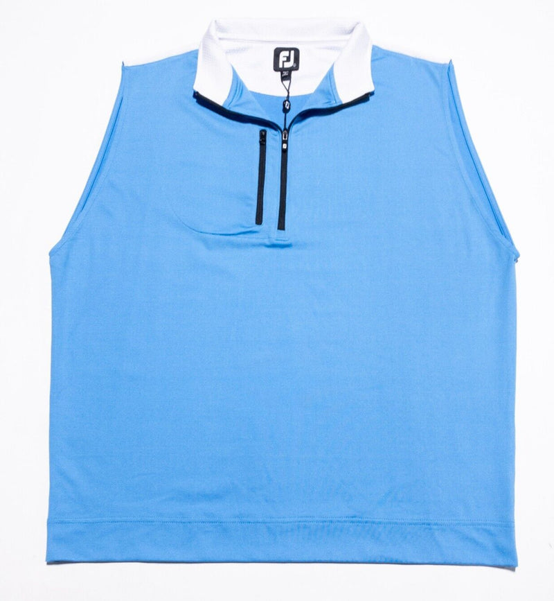 FootJoy Golf Vest Men's Large Half-Zip Pullover Light Blue Wicking Stretch Nylon