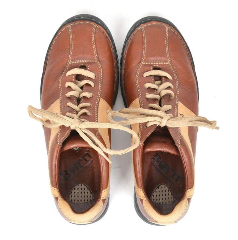 Born Men's 8/41 Brown Tan Leather Hand Crafted Lace-Up Fashion Sneakers