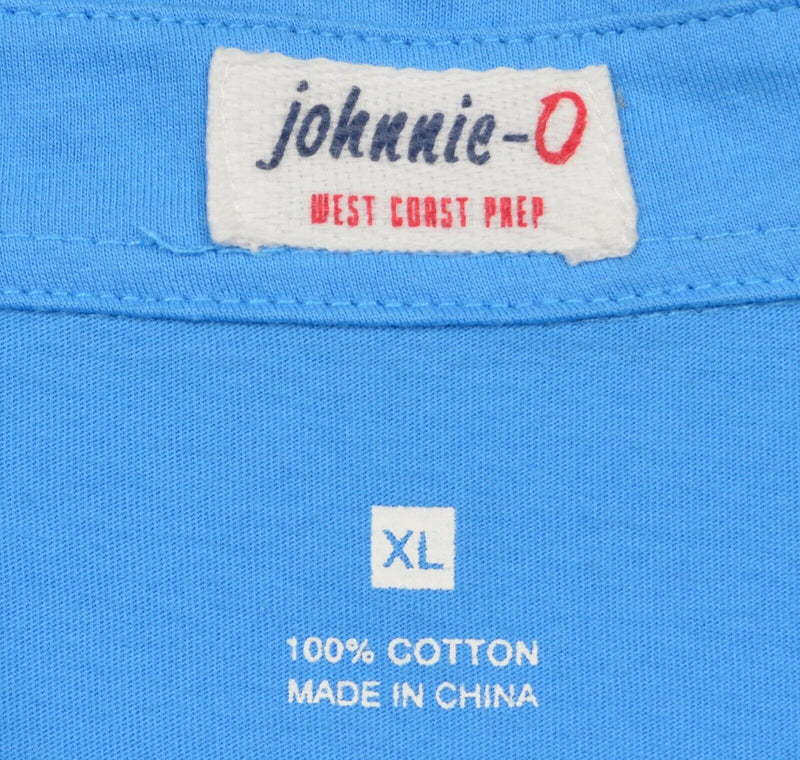 Johnnie-O Men's Sz XL Solid Blue Mist Surfer Logo Pocket Polo Shirt