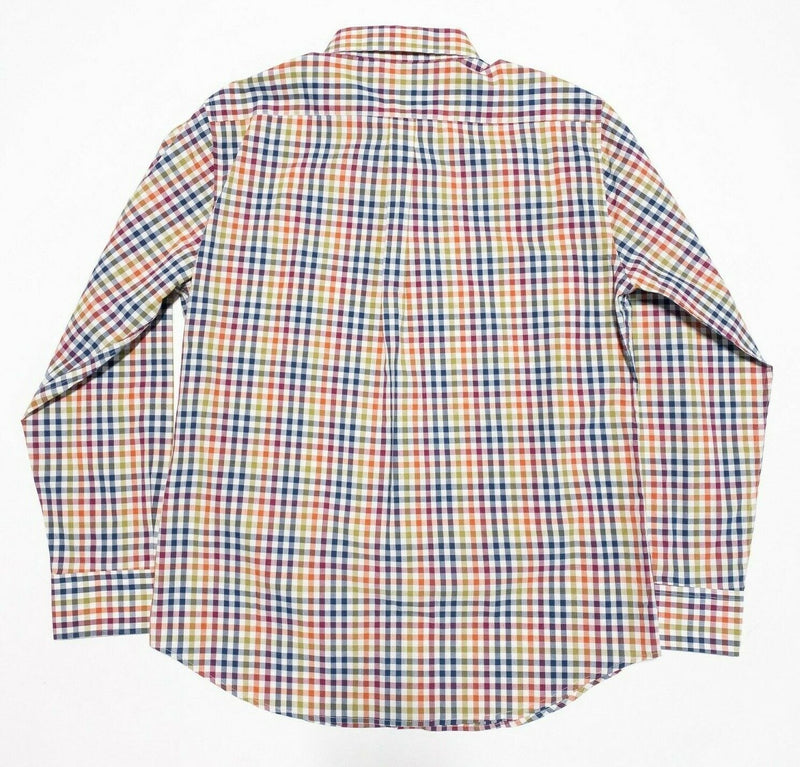 Criquet Men's Large Shirt Multi-Color Check Blue Red Button-Down Made in USA