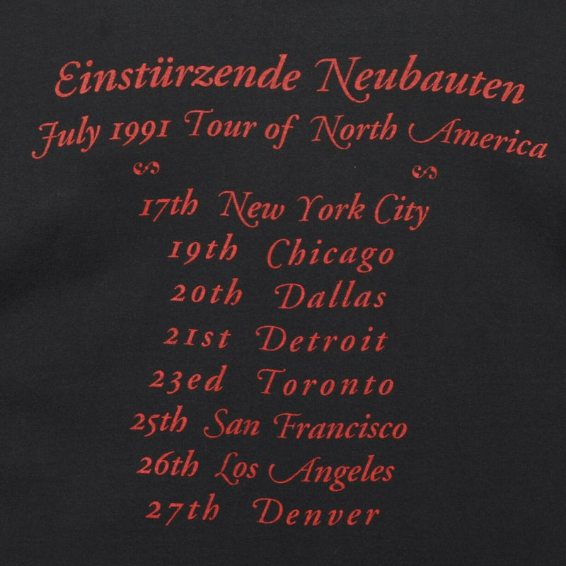 Vtg 1991 Einsturzende Neubauten Men's Sz XL Tour of North America German T-Shirt