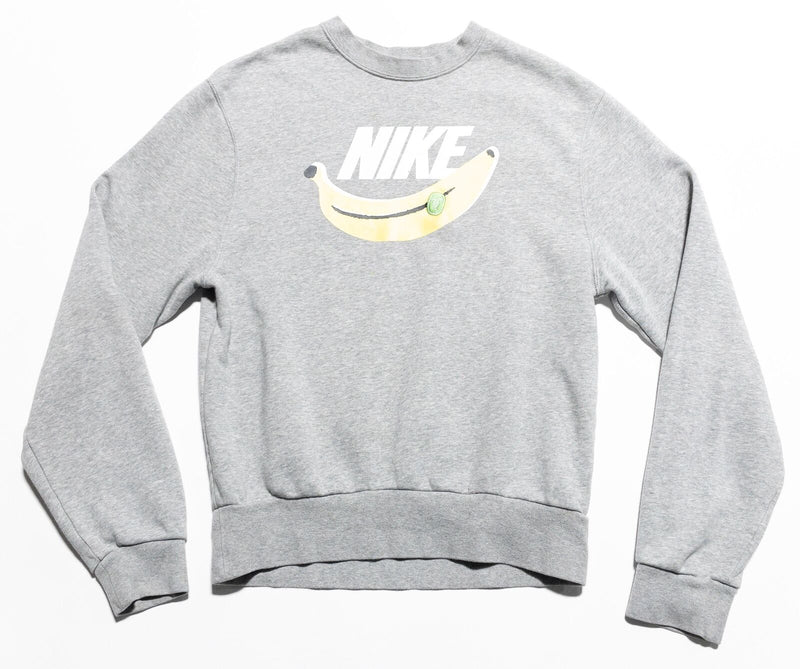 Nike Banana Sweatshirt Women's Medium Sportswear Fleece Crew Gray Crewneck