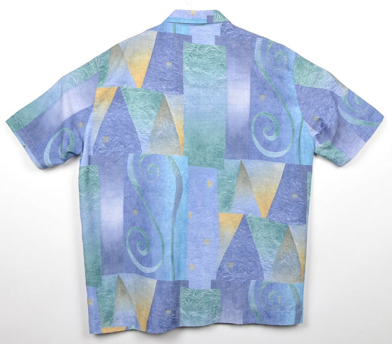 Haupt Germany Men's Large/42 Multi-Color Geometric Abstract Rayon Shirt
