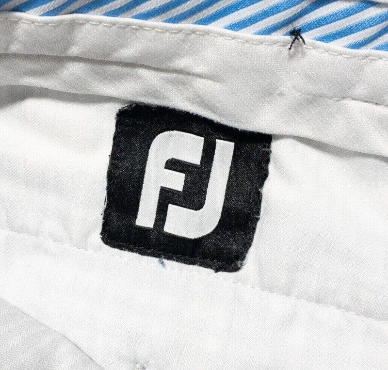 FootJoy Shorts 38 Men's Golf Performance Blue White Check Polyester Wicking Zip