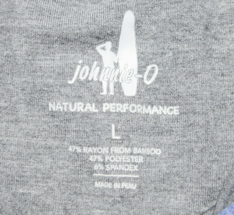Johnnie-O Natural Performance Men's Large Gray Bamboo Blend 1/4 Zip Jacket