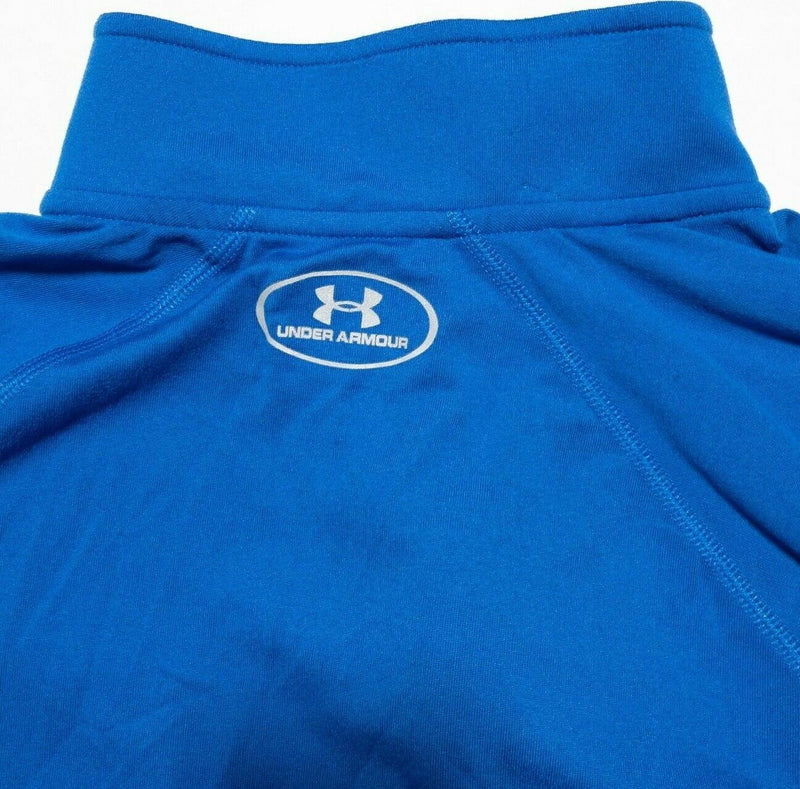 USA Gymnastic Jacket Men's Medium Fitted Under Armour Blue Neon 1/4 Zip Warm-Up