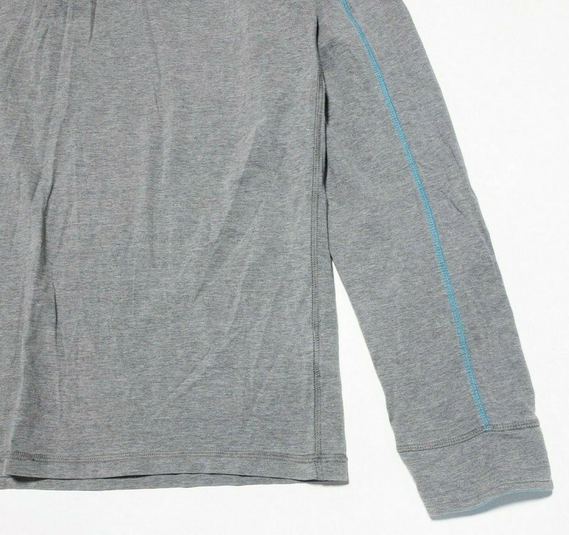 tasc Bamboo Large Performance 1/4 Zip Activewear Top Gray Blue Pullover