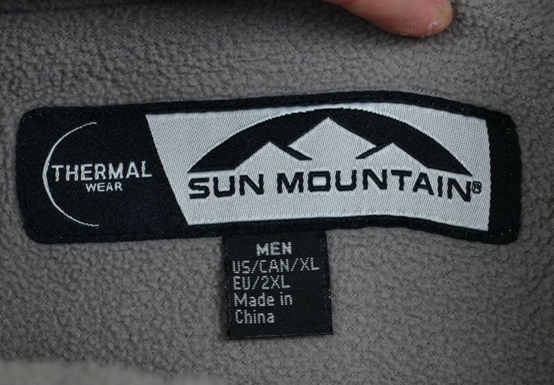 Sun Mountain Men's XL Thermal Wear Gray Yellow 1/4 Zip Gray Fleece Jacket