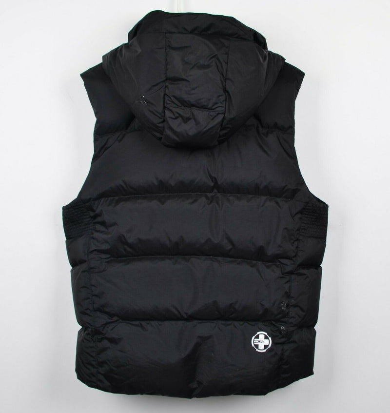 RLX Ralph Lauren Men's Medium Goose Down Black Logo Hooded Full Zip Puffer Vest