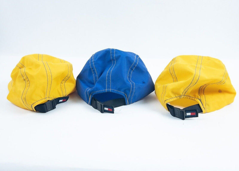 Tommy Hilfiger Athletic Gear Hat Vintage 90s 5-Panel Yellow Blue Strap Lot of 3