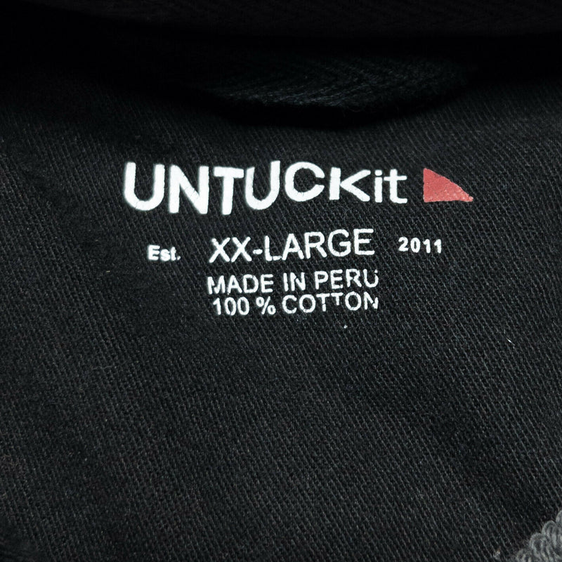 UNTUCKit Bolan Henley Collar Sweatshirt Gray Black Colorblock Men's 2XL