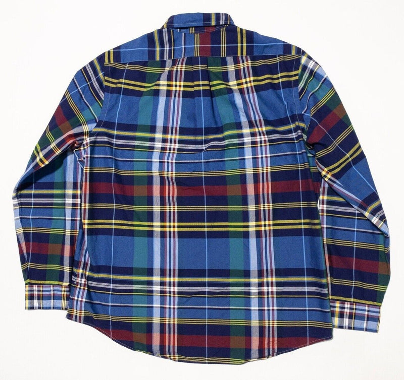 Polo Ralph Lauren Shirt XL Classic Fit Men's Plaid Blue Red Colorful Long Sleeve