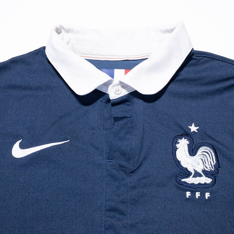 France Soccer Jersey Nike Men's Small Home 2014/16 Blue FFF Collared Football