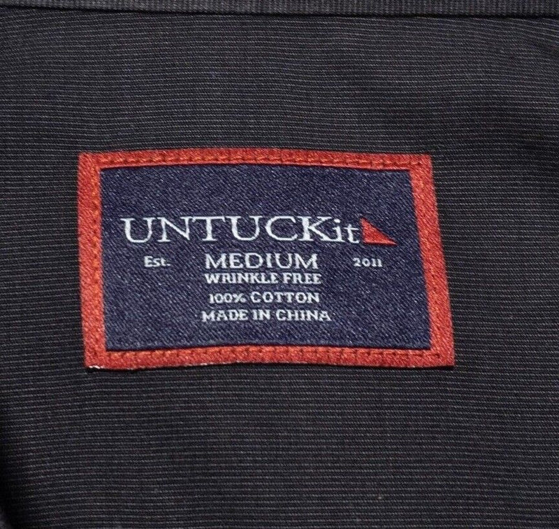 UNTUCKit Medium Men's Shirt Solid Black Wrinkle Free Long Sleeve Button-Front