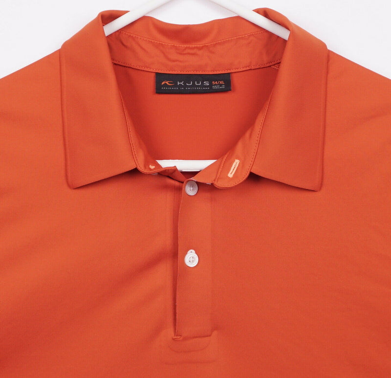 KJUS Men's Sz 54/XL Solid Orange Performance Golf Polo Shirt