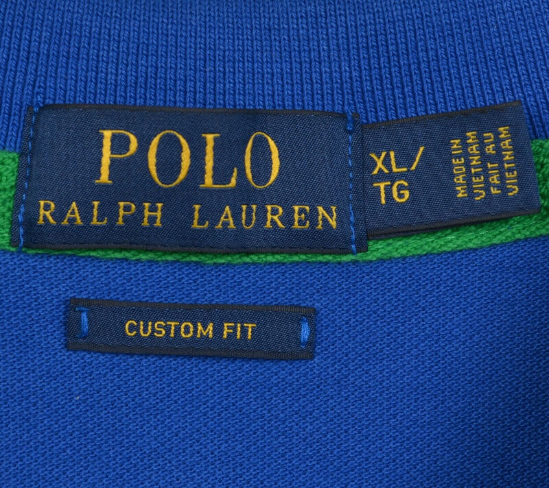 Polo Ralph Lauren Men's XL Custom Fit Big Pony Embroidered Blue Polo Shirt