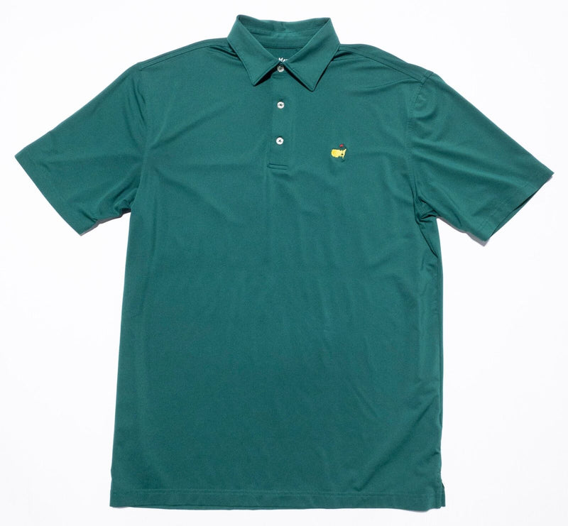 Masters Tech Polo Shirt Men's Medium Wicking Solid Green Golf Augusta National