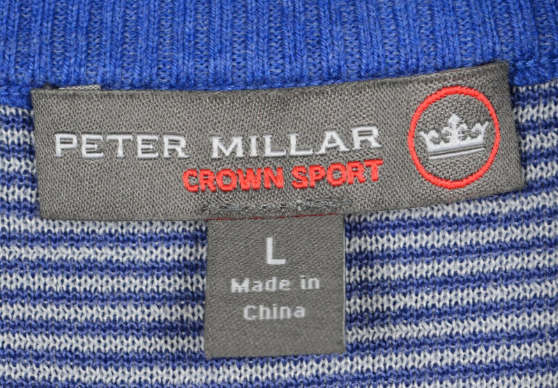 Peter Millar Crown Sport Men’s Large Solid Blue Golf 1/4 Zip Sweater Vest