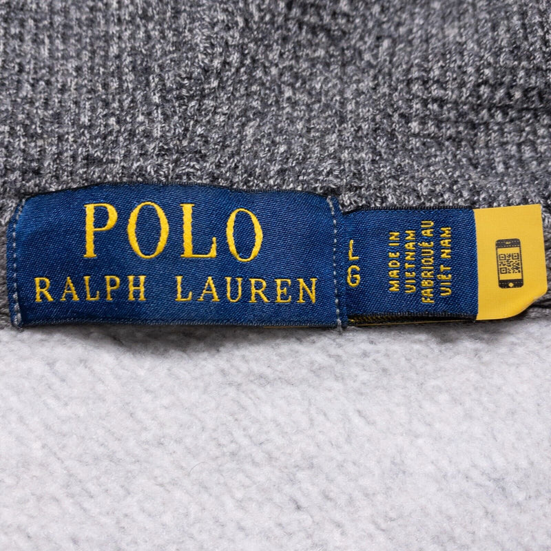 Polo Ralph Lauren Full Zip Hoodie Men's Large Heavyweight Heather Gray Preppy