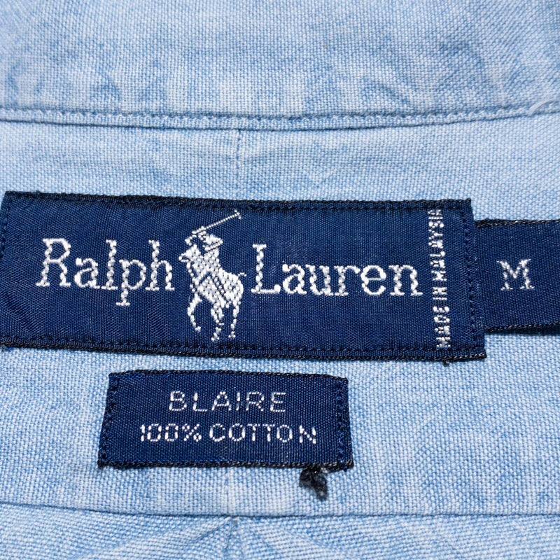 Polo Ralph Lauren Chambray Shirt Men's Medium Blaire Workshirt Button-Down Blue