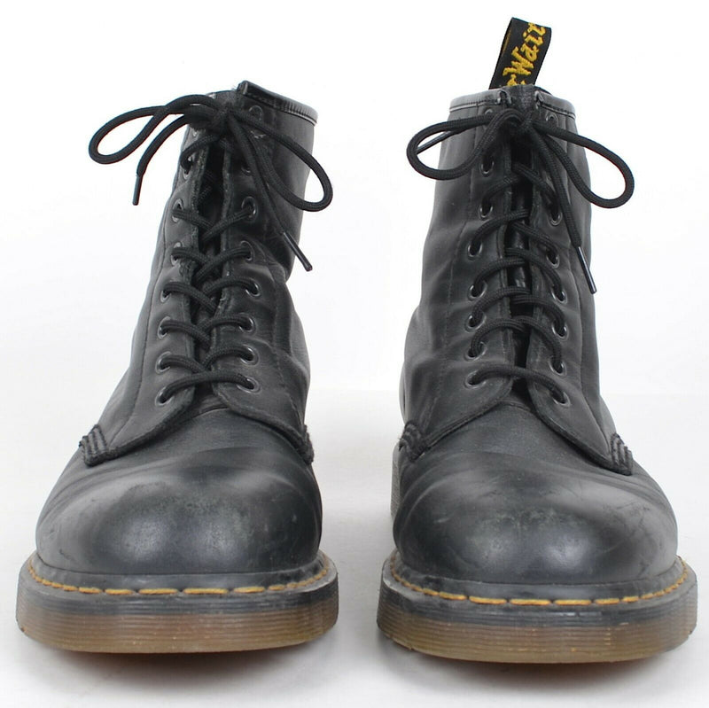 Dr Doc Martens Men's 11 Black Leather Air Wair Lace-Up Eyelet Combat Boots