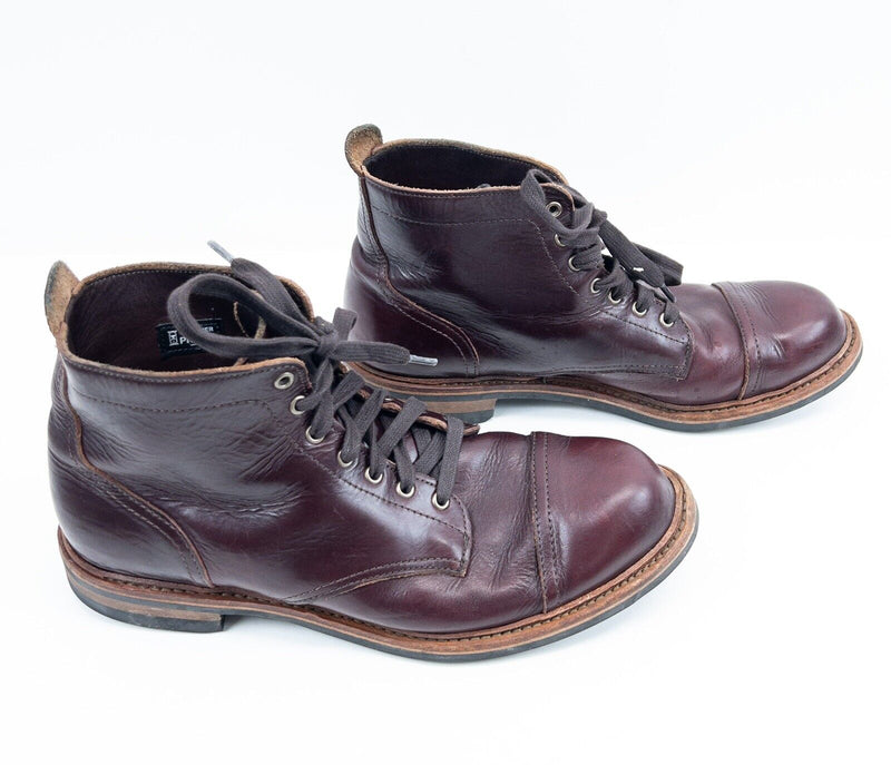 Allen Edmonds Waterproof Boots 10 D Men's Burgundy Leather Park City Lace-Up