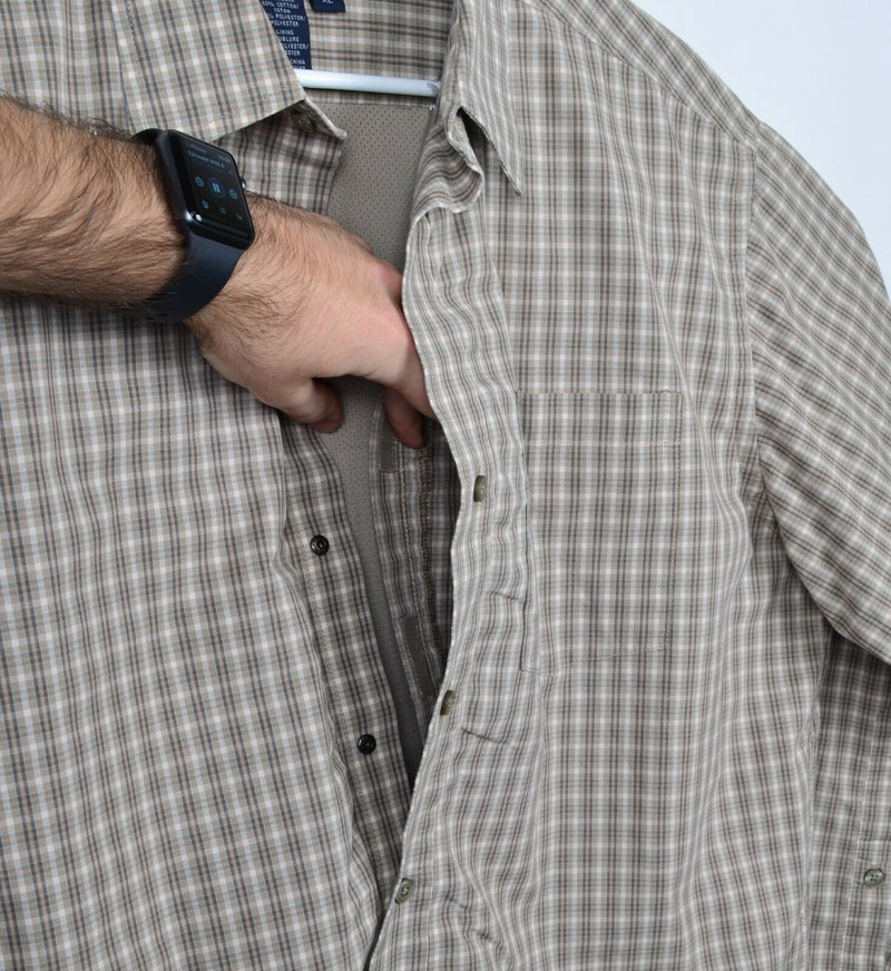 5.11 Tactical Men's Sz XL Concealed Carry Hidden Snap QuickDraw Plaid Shirt