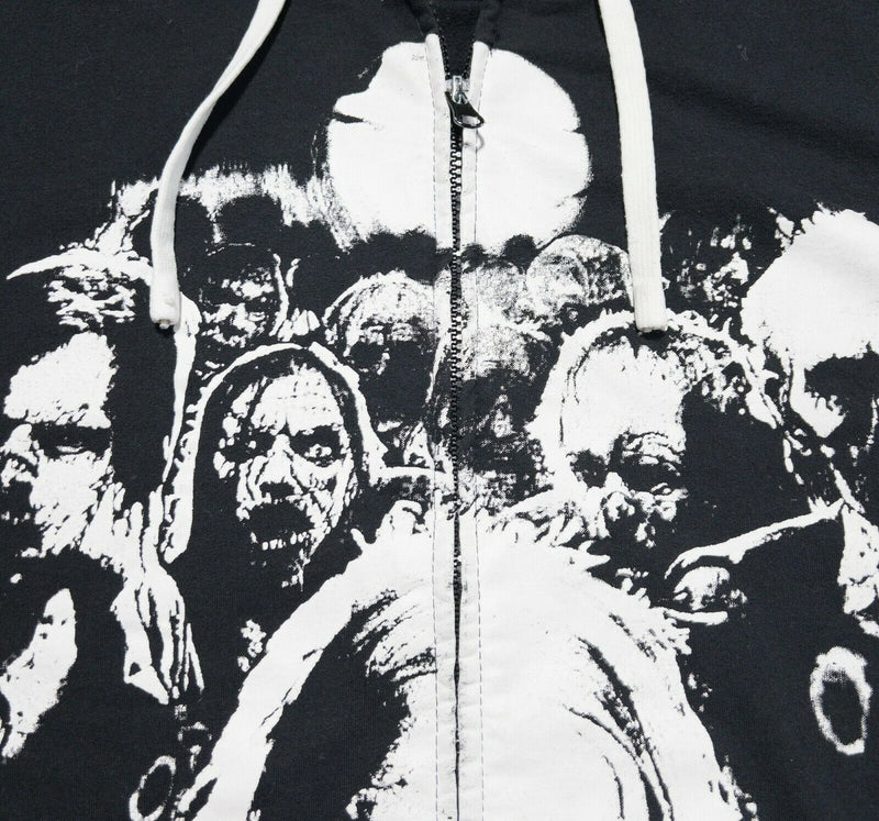 The Walking Dead Men's 2XL Zombies Graphic Black Full Zip Hooded Sweatshirt