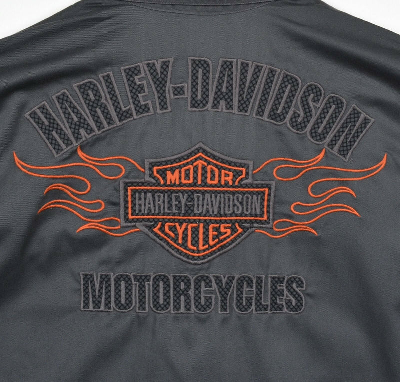 Harley-Davidson Men's Small Flames Woven Garage Mechanic Biker Shirt 99007-16VM