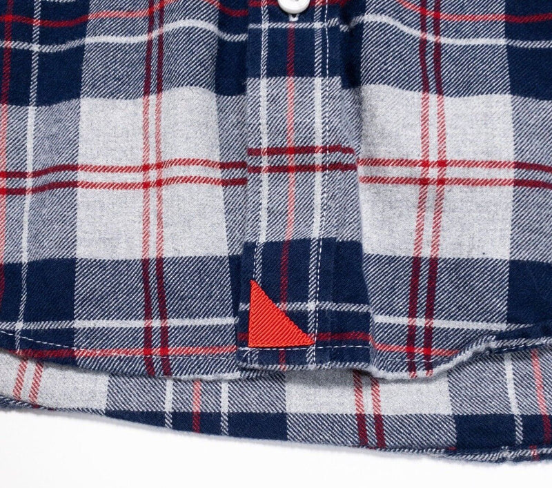 UNTUCKit Flannel Shirt XL Slim Fit Men's Long Sleeve Navy Blue Red Plaid Button
