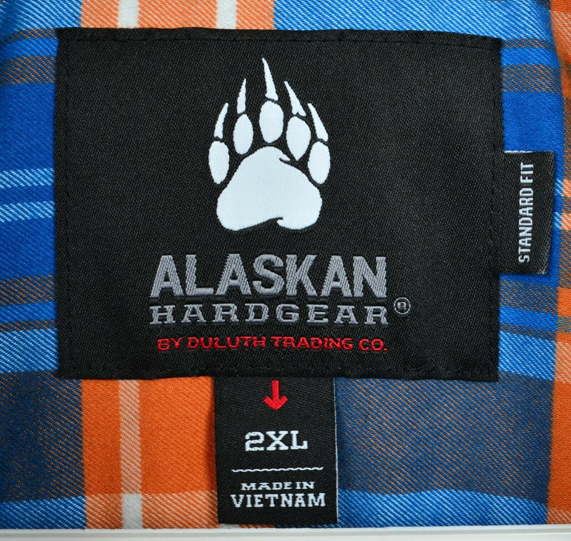 Alaskan Hardgear Men's 2XL Flannel Blue Orange Plaid Duluth Trading Co Shirt