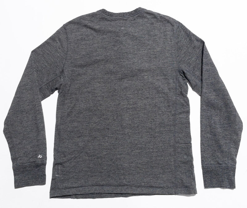 rag & bone Henley Shirt Men's Medium Heather Gray Long Sleeve Cotton Blend