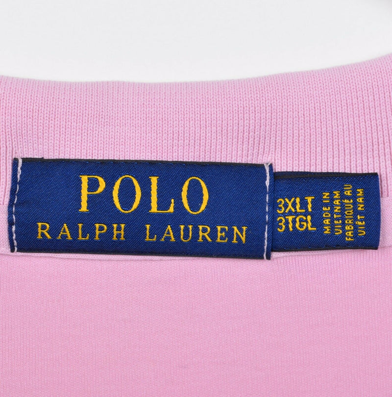 Polo Ralph Lauren Men's 3XLT (3XL Tall) Solid Light Pink Short Sleeve Polo Shirt