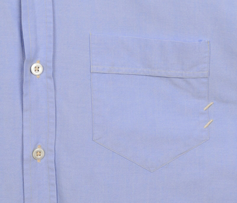 Billy Reid Men's XL Standard Cut Solid Blue Long Sleeve Button-Down Shirt