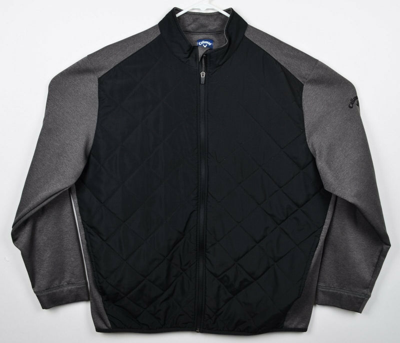 Callaway Weather Series Men's 2XL Black Quilted Gray Full Zip Golf Jacket