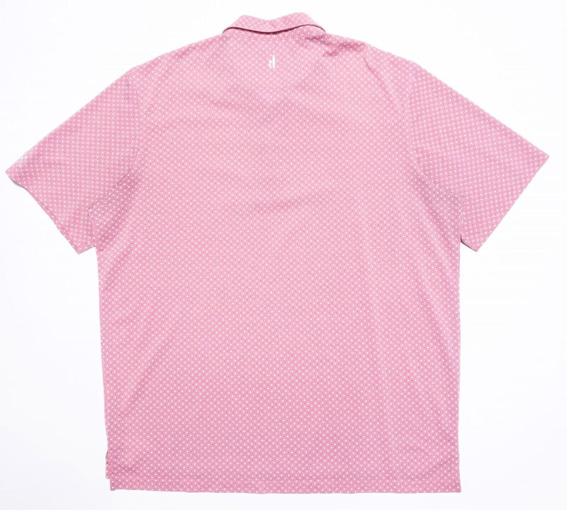 johnnie-O Polo XL Men's Shirt Golf Wicking Stretch Pink Geometric Prep-Formance