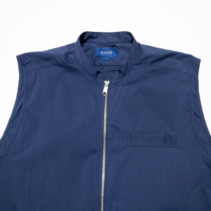 Eton Wind Vest Men's Medium Full Zip Water Repellant Navy Blue Pockets