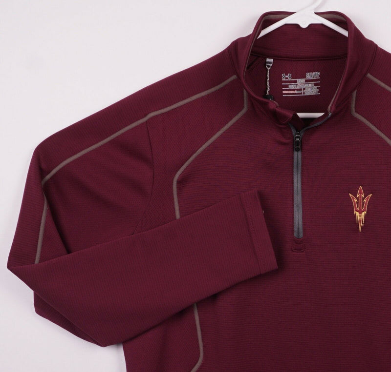 Arizona State University ASU Men's Small Under Armour Maroon 1/4 Zip Jacket