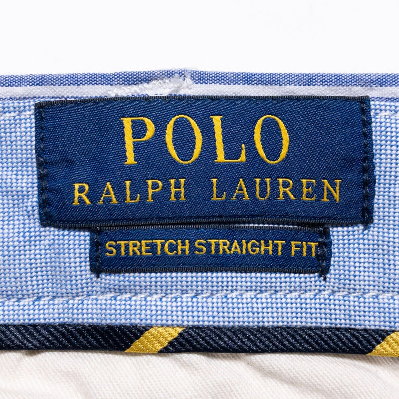 Polo Ralph Lauren Pants Men's 36x34 Stretch Straight Fit Blue Stripe Seersucker