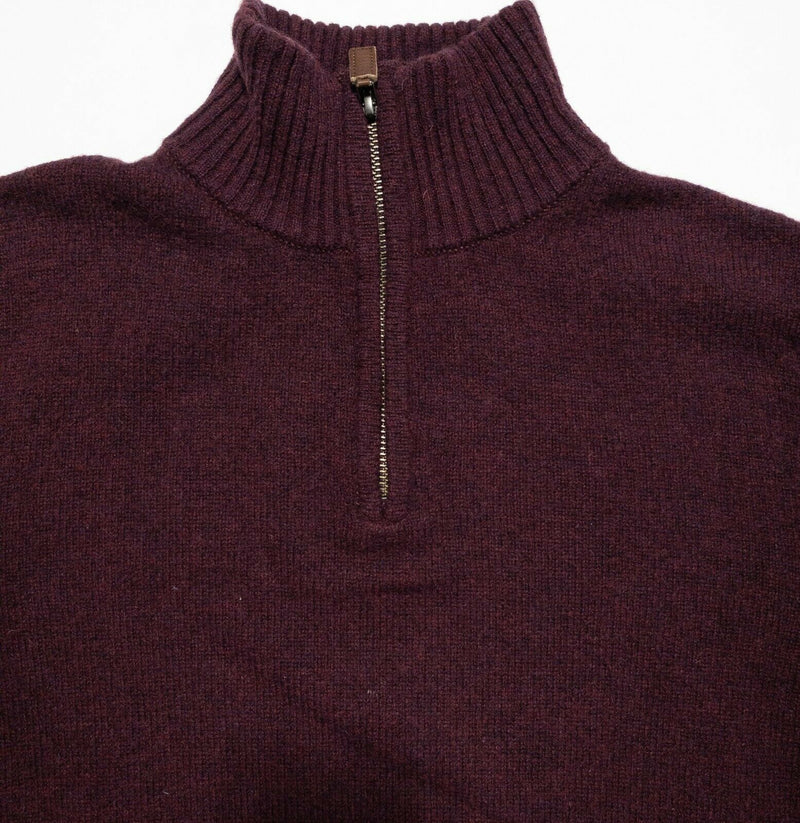 Bonobos Men's Small Slim Fit 100% Lamsbwool Maroon Red/Purple 1/4 Zip Sweater