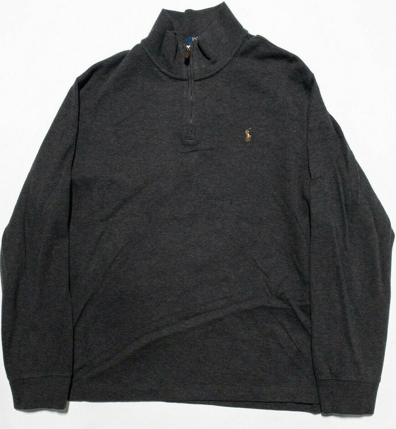 Polo Ralph Lauren Sweater Men's XL Estate Rib Dark Heather Gray 1/4 Zip