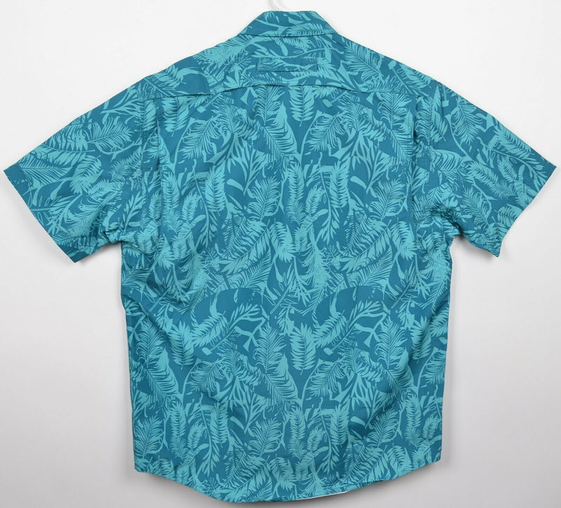 Duluth Trading Co. Men's Medium Floral Blue Teal CoolPlus Vented Fishing Shirt